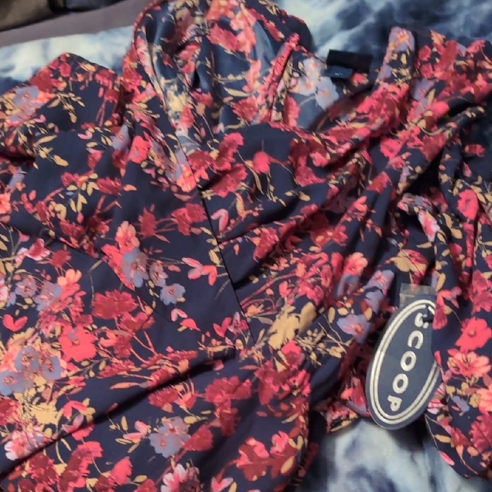 Scoop Asymmetrical Floral Dress - Multicolor